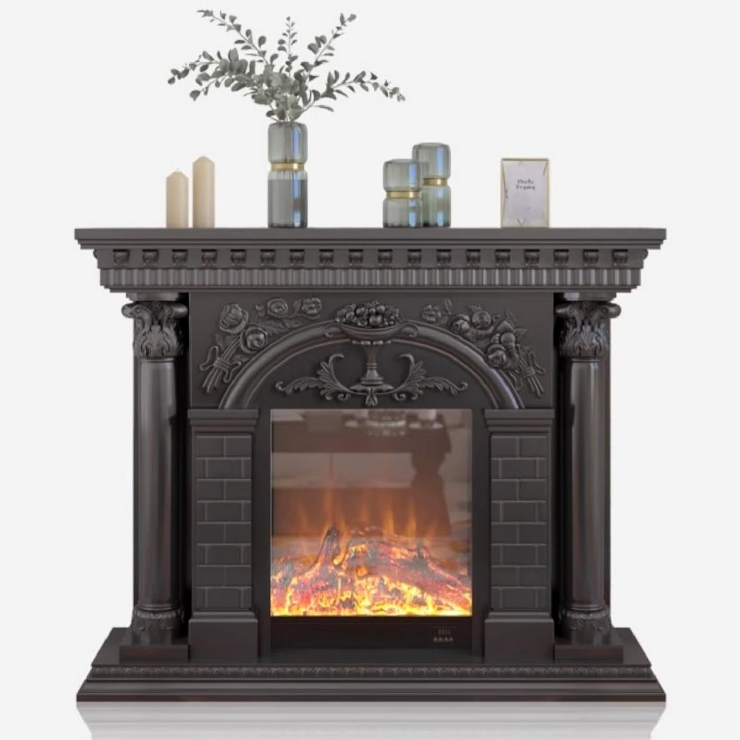 Aihm-Lon Electric Fireplace Heater with Unique Roman Column Design