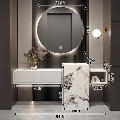52"-72"Luxurious Bathroom Vanity with Sink Includes Individual White Drawer
