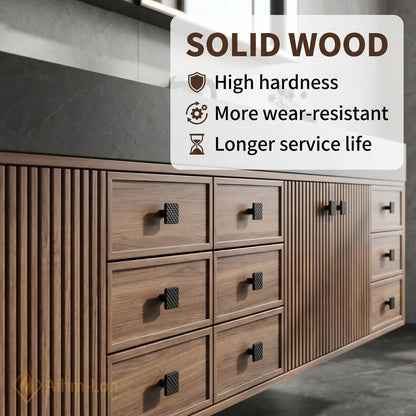 76''-96'' Double Bathroom Vanity with Sink Dual Basins Dark Walnut Spacious Organization