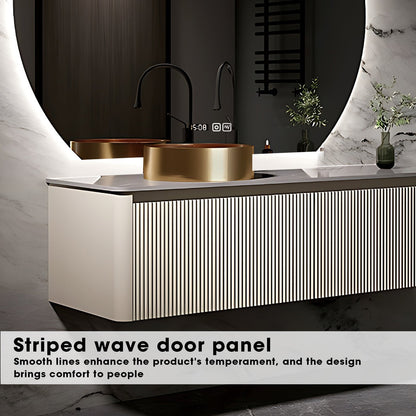 36"- 72" Modern Sink Wall Mounted Bath Vanity Set with Smart Defogging Mirror