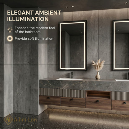 78''-96'' Double Bathroom Vanity with Sink Grey-Wood Modern Marble-Top Grain