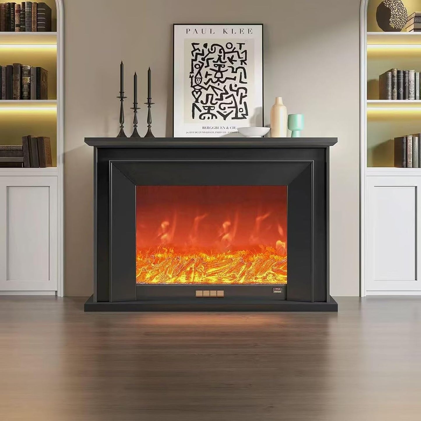 Aihm-Lon Simple Electric Fireplace Solid Wood Frame 47”-86“