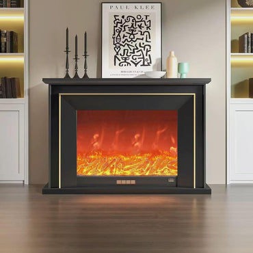 Aihm-Lon Electric Fireplace Luxury Golden Stripe Design 47”-86”