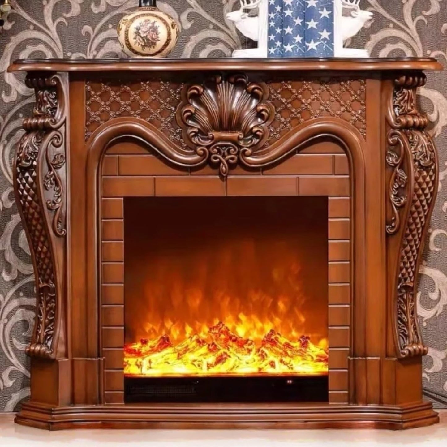 Aihm-Lon Classic Electric Fireplace Retro Style 47”