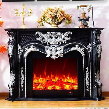 Aihm-Lon Retro Electric Fireplace Includes White European Faux Bricks 59”