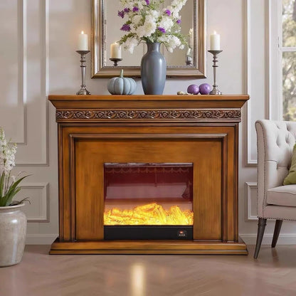 Aihm-Lon Electric Fireplace with Mantel Simple Modern Style 59”