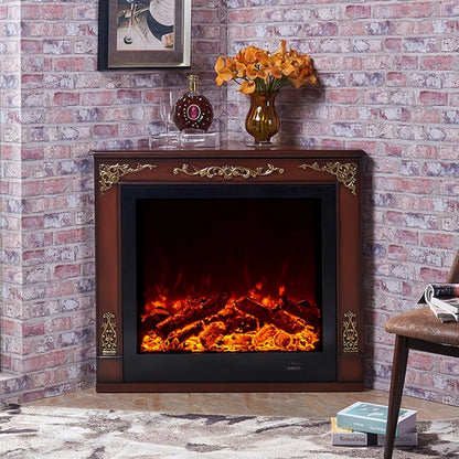 Aihm-Lon Corner Electric Fireplace Includes White Triangular Design 39”