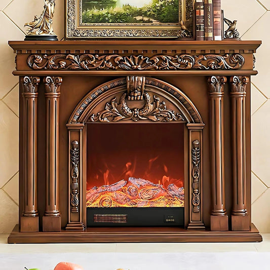 Aihm-Lon Elegant Electric Fireplace with Arched Carved Door Design 59”
