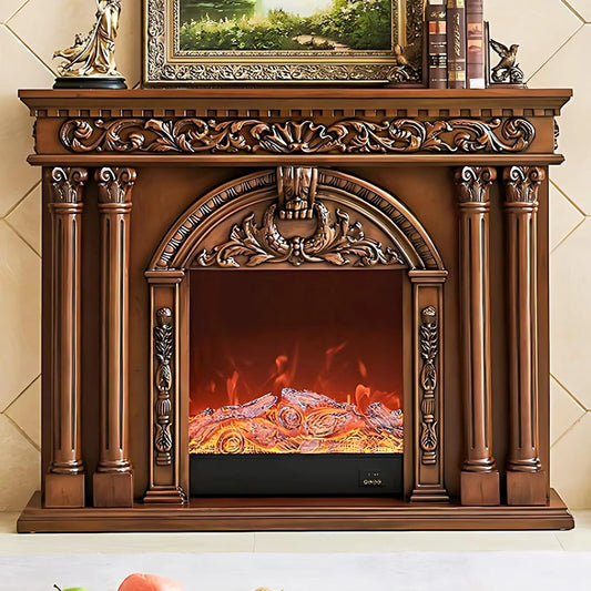 Aihm-Lon Modern Electric Fireplace TV Stand with Arched Carved Door Design 59”