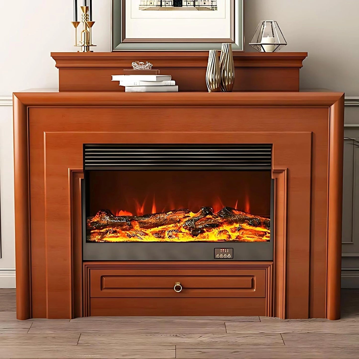 Aihm-Lon Exquisite Electric Fireplace Includes Layered Three-Dimensional Design 59”