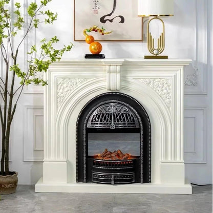 Aihm-Lon Vintage Electric Fireplace Includes Real Flame Insert and Heating Function 51”
