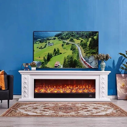 Aihm-Lon Vintage Electric Fireplace with Twisted Rope Pattern 79”