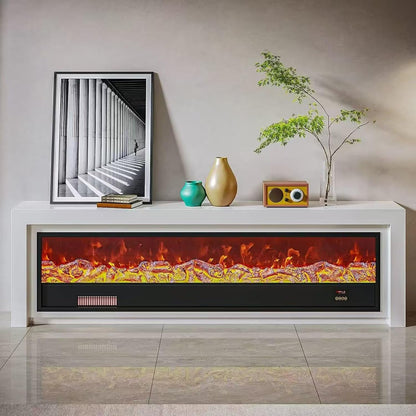 Aihm-Lon Modern Electric Fireplace with Spacious Top Shelf 59”-95”