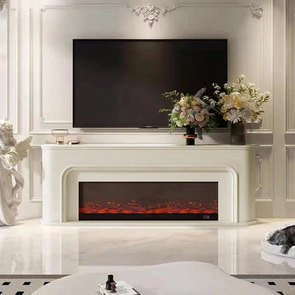 Aihm-Lon Modern Electric Fireplace Curved Corner and Simple Countertop 47”-79”