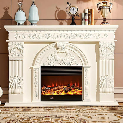 Aihm-Lon Electric Fireplace Includes Exquisite 3D Embossed Flower Design 71”