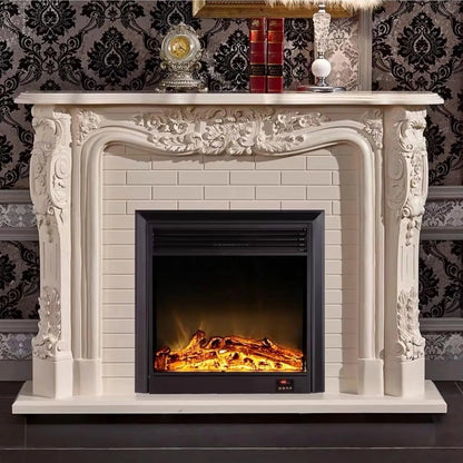 Aihm-Lon Brown Electric Fireplace with LED Simulated Flame 59”