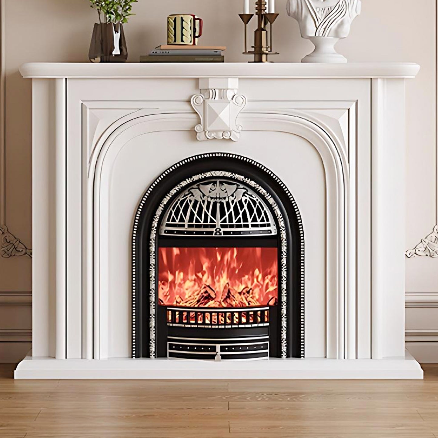 Aihm-Lon Luxurious Electric Fireplace with Retro Birdcage Shape 39’’-59’’