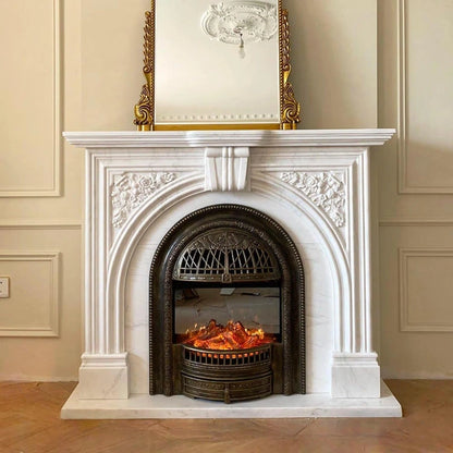 Aihm-Lon Tall Electric Fireplace Includes White Luxury Classic Carving 51”