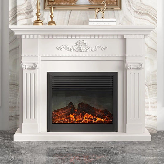 Aihm-Lon Elegant Electric Fireplace Includes White Modern Carvings 47”-71”