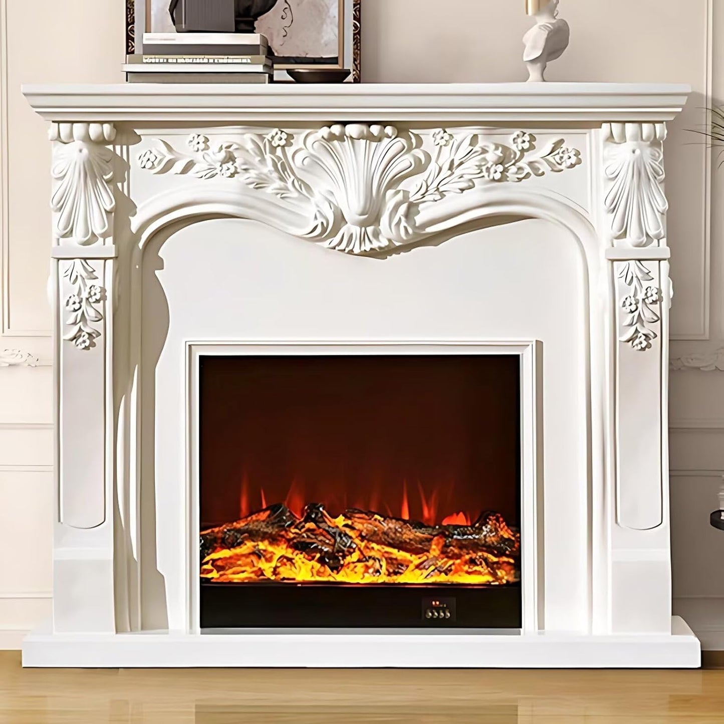 Aihm-Lon Exquisite Electric Fireplace with Spacious Countertop 55”