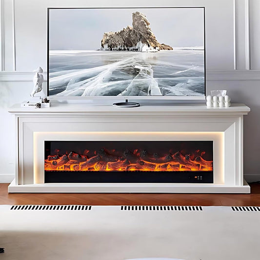 Aihm-Lon French Electric Fireplace with Decorative Flame 79”
