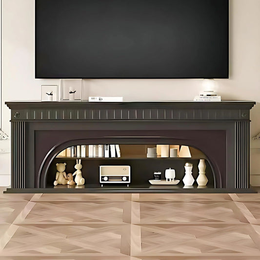 Aihm-Lon Modern Electric Fireplace with Arched Door and Striped Column Design 59”-79”