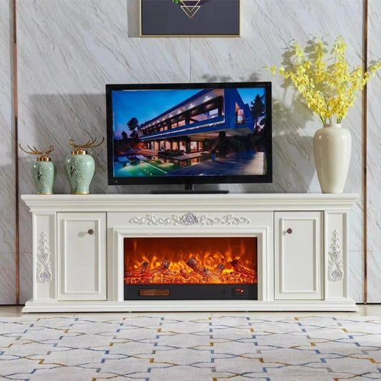 Aihm-Lon Electric Fireplace with Classic Carving Faux Flame 79”