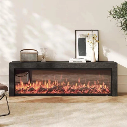 Aihm-Lon Modern Electric Fireplace Includes Wood Grain with Decorative Flame 79”