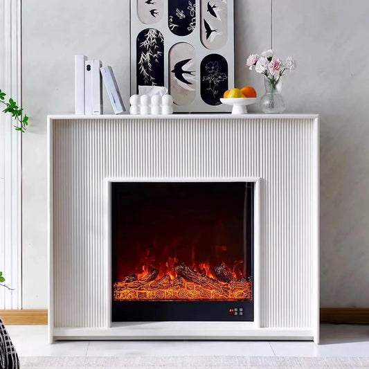 Aihm-Lon Electric Fireplace Includes White Stripes with Real Flame Insert 47”-59”