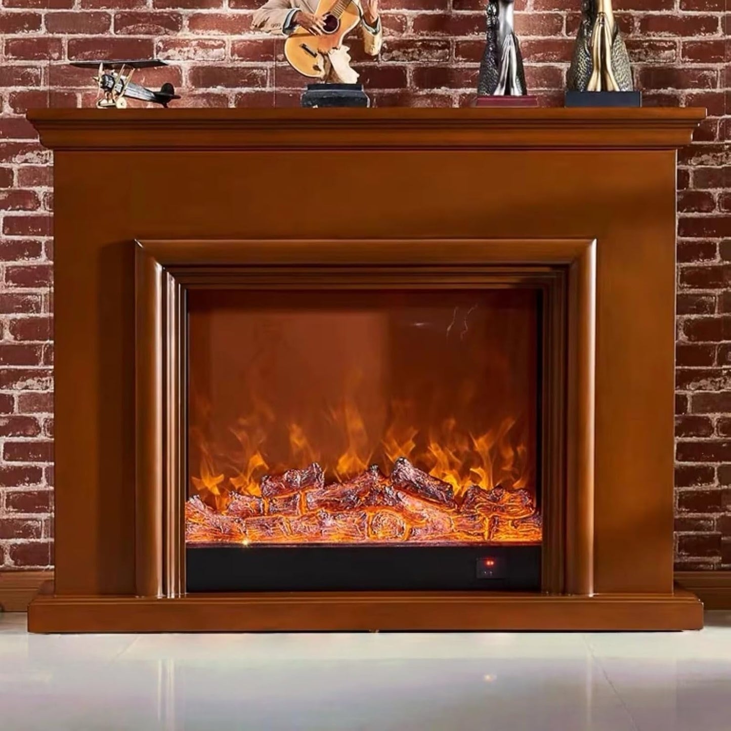 Aihm-Lon Freestanding Electric Fireplace with Faux Flame 47”-69”