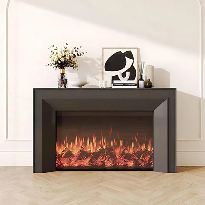 Aihm-Lon Black Electric Fireplace Includes 3D Real Flame Effect 47”-71”