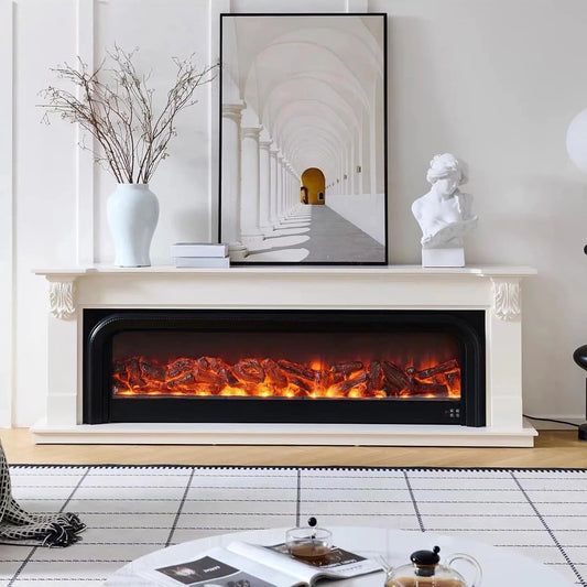 Aihm-Lon French Electric Fireplace with Mantel Includes Arched Frames 79”