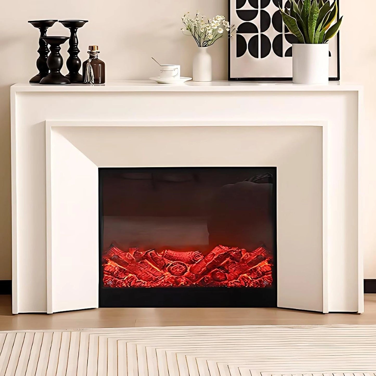 Aihm-Lon Electric Fireplace Simple and Elegant Line Design 47”