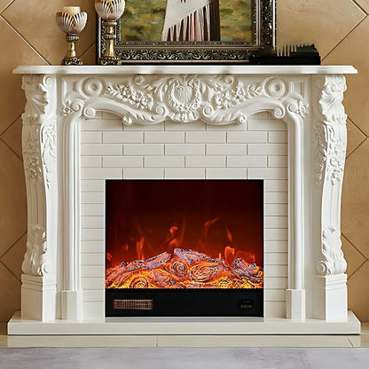 Aihm-Lon Electric Fireplace Includes Retro Brick and Side Carving Design 59”