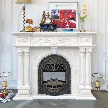 Aihm-Lon Electric Fireplace Includes Luxury Carving & Birdcage Firebox 55” - 63”