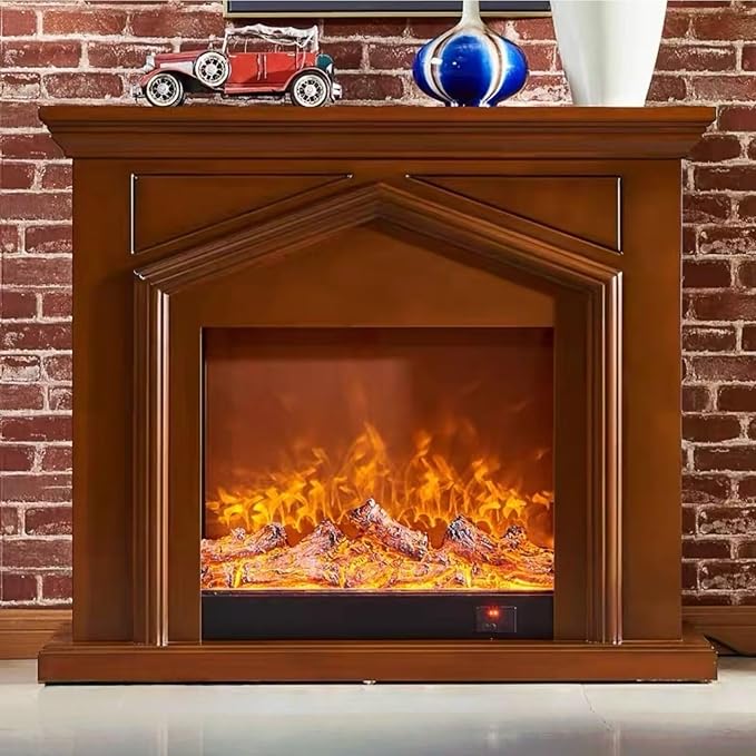 Aihm-Lon Brown Electric Fireplace Roof Shape 47”-59”