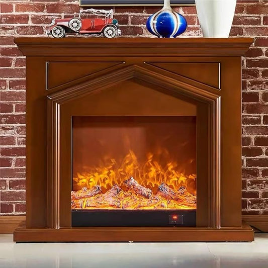 Aihm-Lon Brown Electric Fireplace Roof Shape 47”-59”