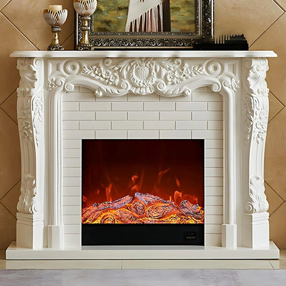 Aihm-Lon Modern Electric Fireplace Includes Retro Brick and Side Carving Design 59”