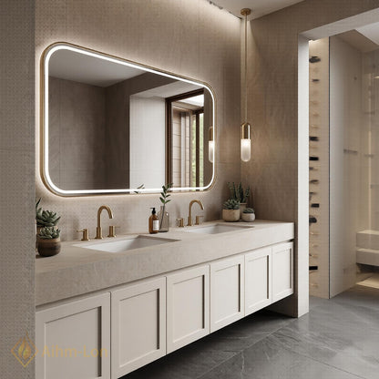 60''-96'' Double Bathroom Vanity with Sink Floating Surface Drawers Modern Elegant Smooth