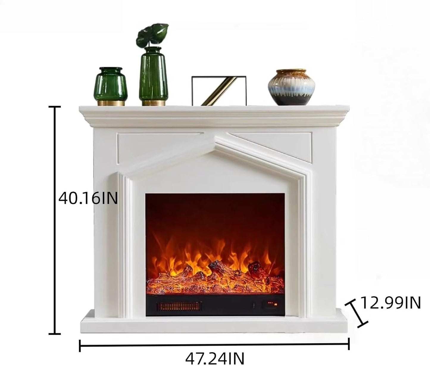 Aihm-Lon Modern Electric Fireplace Realistic Flame 47”-59”