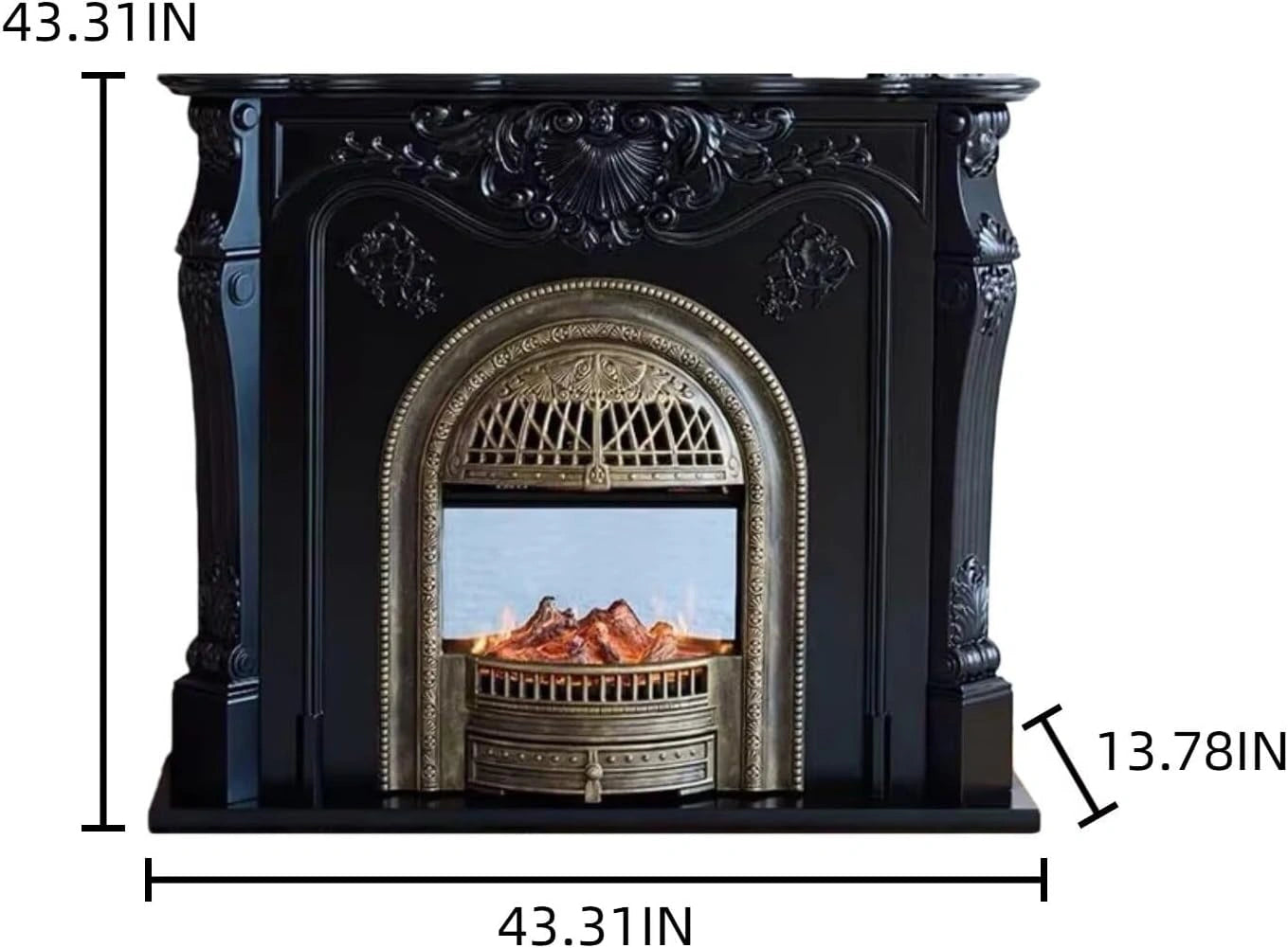 Aihm-Lon Electric Fireplace with Mantel Includes Faux Birdcage 43”-59”