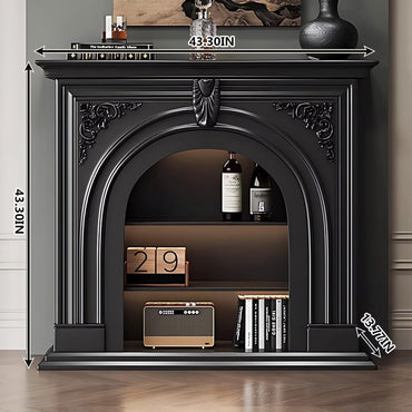 Aihm-Lon Black Electric Fireplace Modern Carved Craft 39”-59”