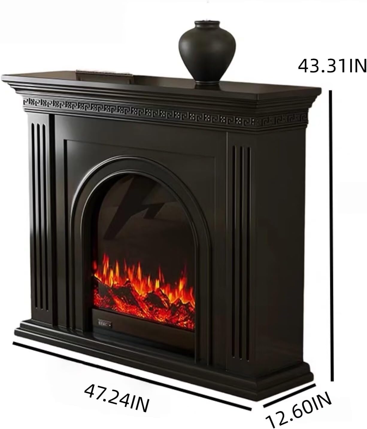 Aihm-Lon Freestanding Electric Fireplace Black Archway 47”-59”