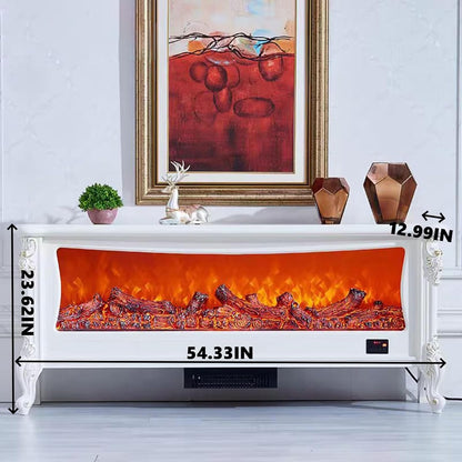 Aihm-Lon White Electric Fireplace with Exquisite Patterns 30”-54”