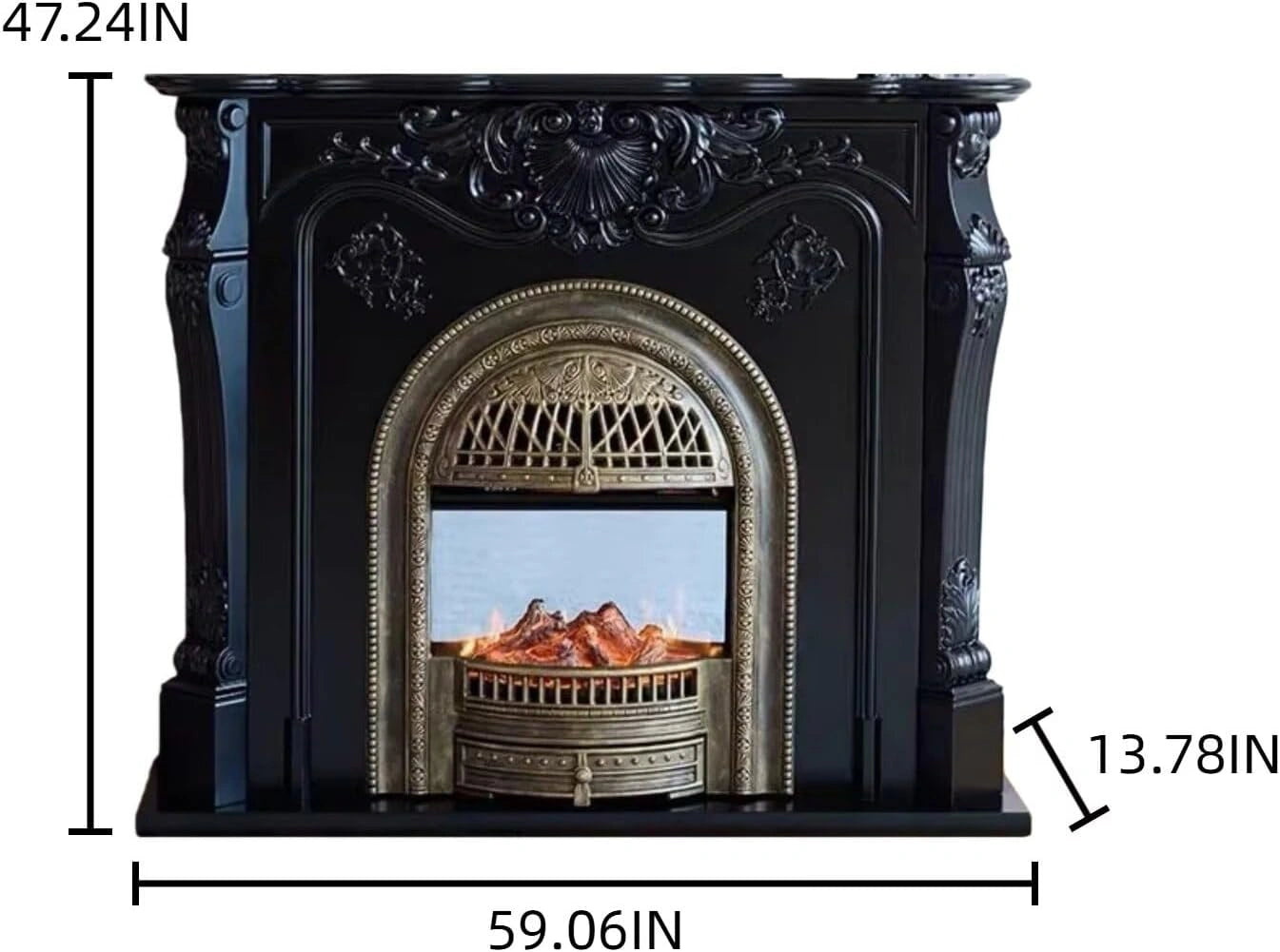 Aihm-Lon Electric Fireplace with Mantel Includes Faux Birdcage 43”-59”