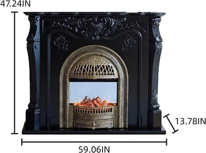Aihm-Lon Electric Fireplace with Mantel Includes Faux Birdcage 43”-59”