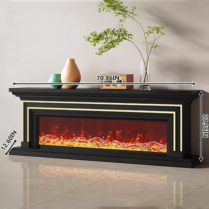 Aihm-Lon Simple Electric Fireplace with Golden line decoration 59”-95”
