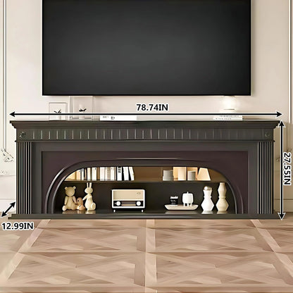 Aihm-Lon Modern Electric Fireplace with Arched Door and Striped Column Design 59”-79”