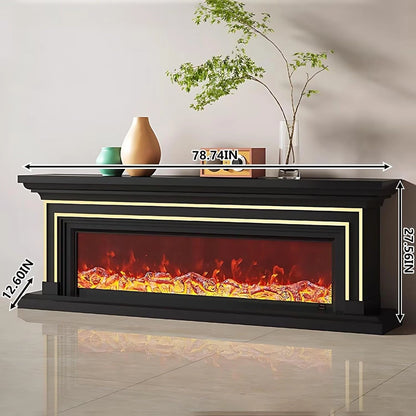 Aihm-Lon Simple Electric Fireplace with Golden line decoration 59”-95”