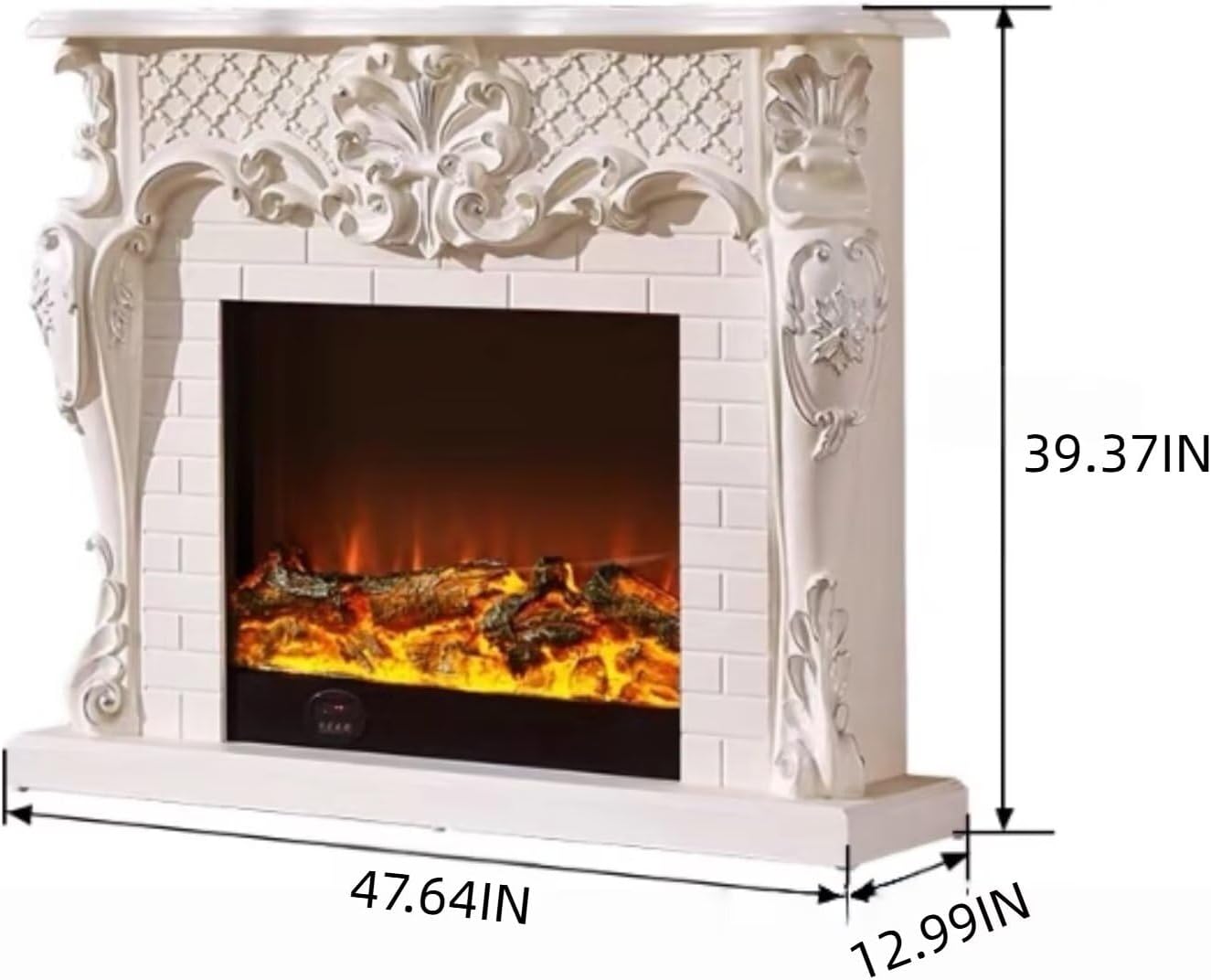 Aihm-Lon Modern Electric Fireplace 3D Plaid Carving 48”